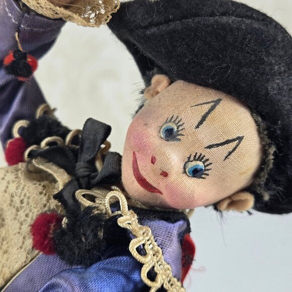 Vintage Klumpe Flamenco Dancer Doll Handmade 1950's Numbered Comes With Stand - Picture 13 of 16